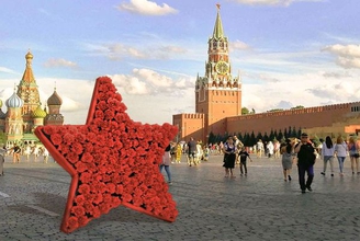 Фотозона Звезда из цветов