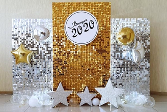 Фотозона пайетки для выпускного 11 класс