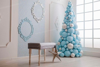 Фотозона новогодняя елка из шаров